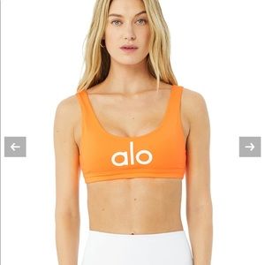 Alo Ambient Logo Bra - Neon Apricot